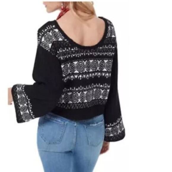 Sam Edelman Cropped Sweater Womens Medium Wide Sleeve Quiet Luxury Winter Chic - Picture 1 of 5